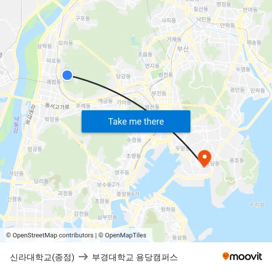 신라대학교(종점) to 부경대학교 용당캠퍼스 map