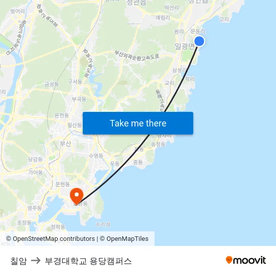 칠암 to 부경대학교 용당캠퍼스 map
