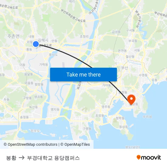 봉황 to 부경대학교 용당캠퍼스 map