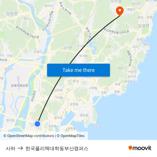사하 to 한국폴리텍대학동부산캠퍼스 map