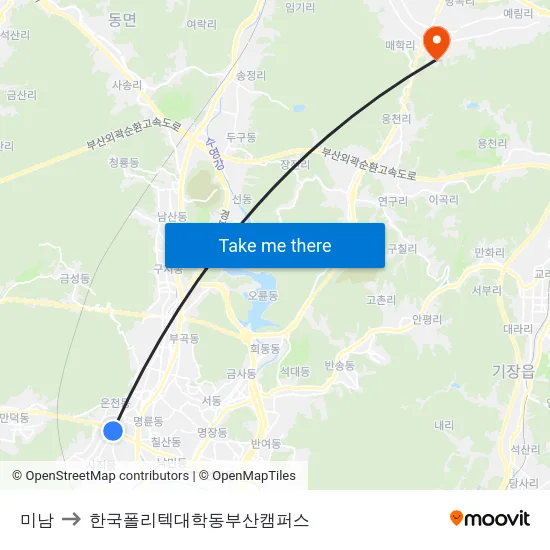 미남 to 한국폴리텍대학동부산캠퍼스 map