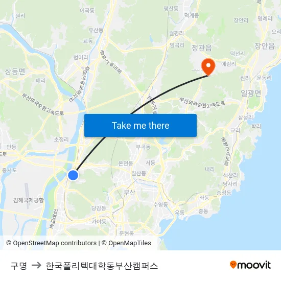 구명 to 한국폴리텍대학동부산캠퍼스 map