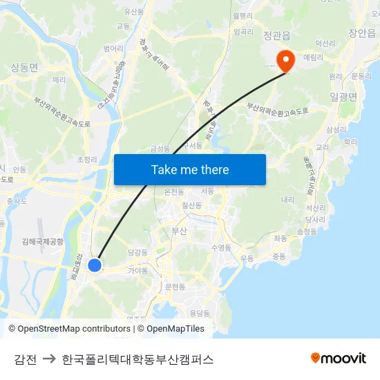 감전 to 한국폴리텍대학동부산캠퍼스 map