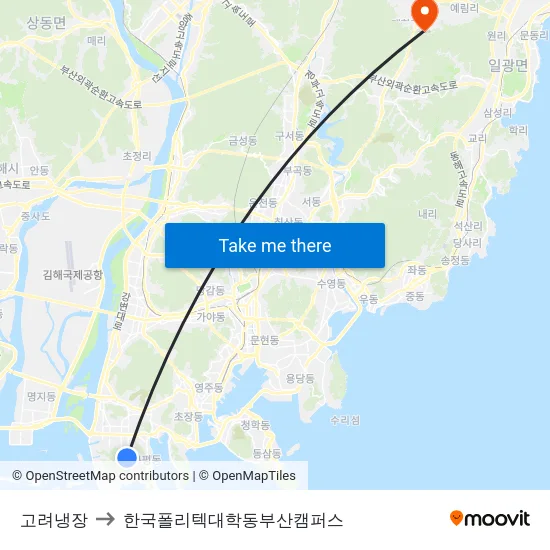 고려냉장 to 한국폴리텍대학동부산캠퍼스 map