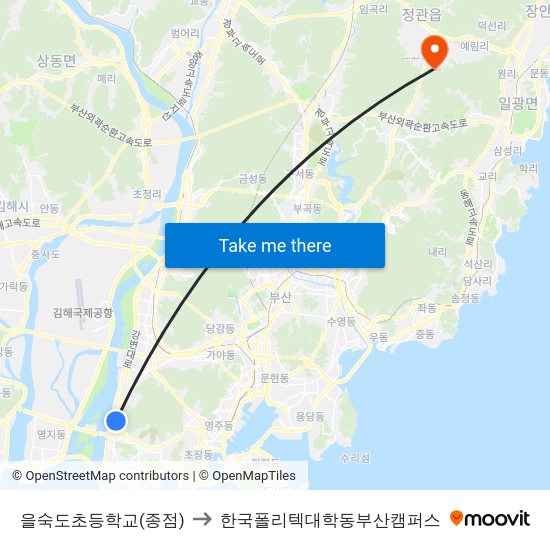 을숙도초등학교(종점) to 한국폴리텍대학동부산캠퍼스 map