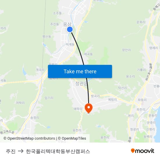 주진 to 한국폴리텍대학동부산캠퍼스 map
