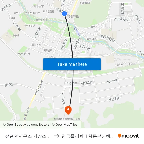 정관면사무소 기장소방서 to 한국폴리텍대학동부산캠퍼스 map