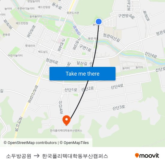 소두방공원 to 한국폴리텍대학동부산캠퍼스 map