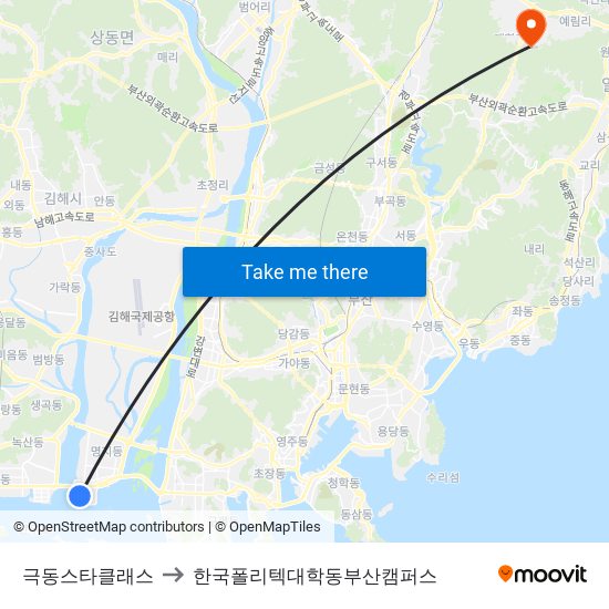 극동스타클래스 to 한국폴리텍대학동부산캠퍼스 map