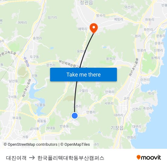 대진여객 to 한국폴리텍대학동부산캠퍼스 map