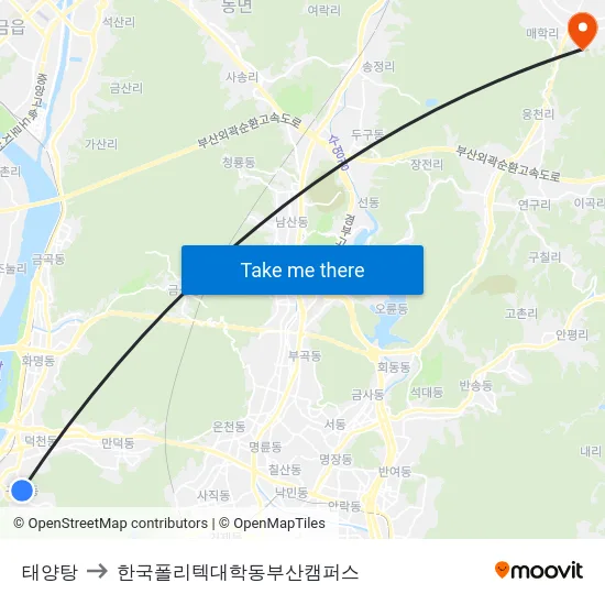 태양탕 to 한국폴리텍대학동부산캠퍼스 map
