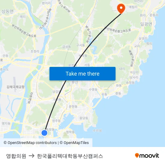 영합의원 to 한국폴리텍대학동부산캠퍼스 map