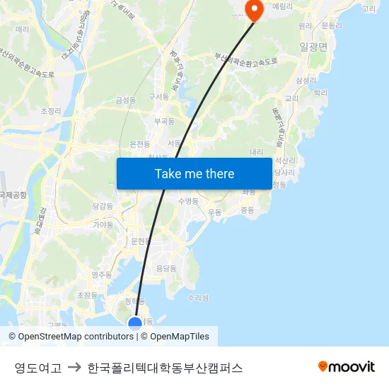 영도여고 to 한국폴리텍대학동부산캠퍼스 map