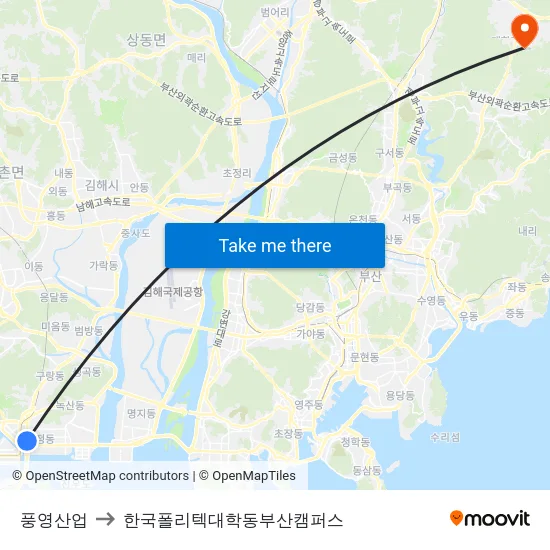 풍영산업 to 한국폴리텍대학동부산캠퍼스 map