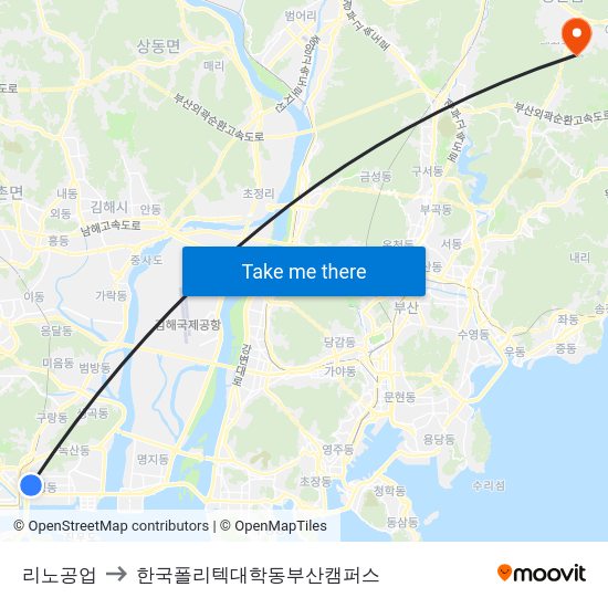 리노공업 to 한국폴리텍대학동부산캠퍼스 map