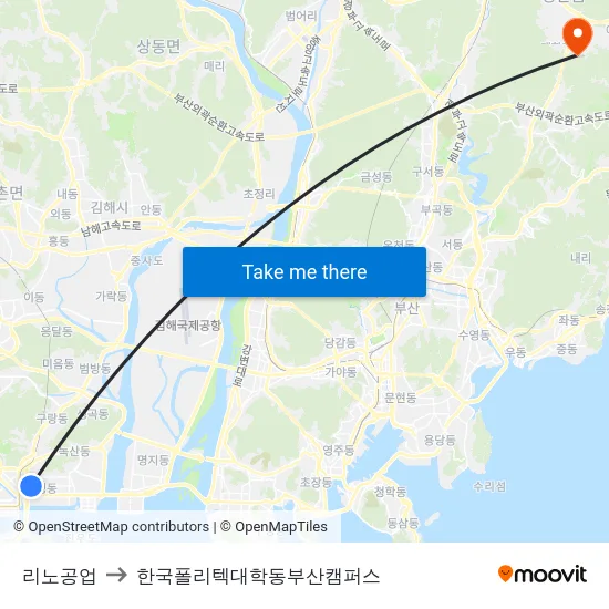 리노공업 to 한국폴리텍대학동부산캠퍼스 map