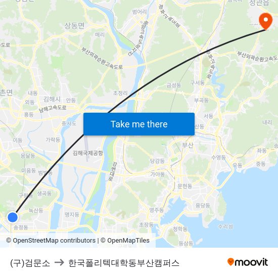 (구)검문소 to 한국폴리텍대학동부산캠퍼스 map