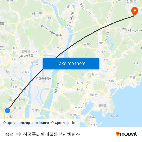 송정 to 한국폴리텍대학동부산캠퍼스 map