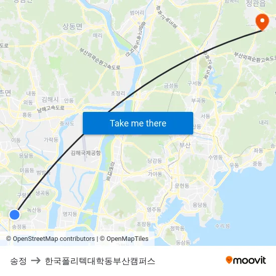 송정 to 한국폴리텍대학동부산캠퍼스 map