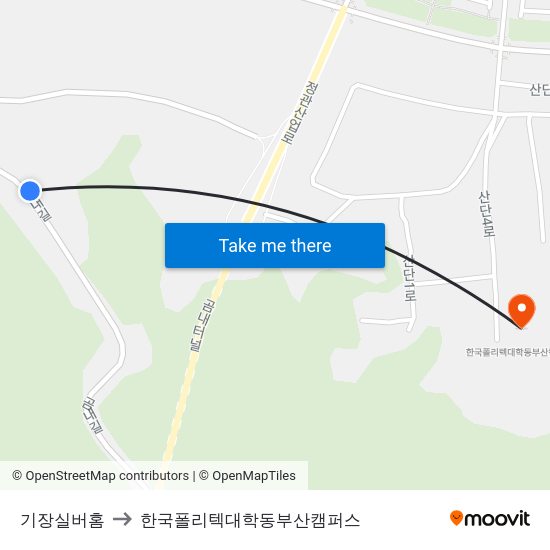 기장실버홈 to 한국폴리텍대학동부산캠퍼스 map