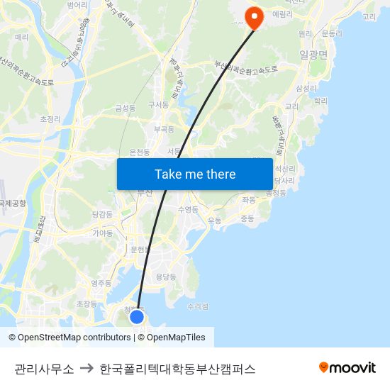 관리사무소 to 한국폴리텍대학동부산캠퍼스 map