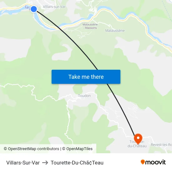 Villars-Sur-Var to Tourette-Du-Chã¢Teau map