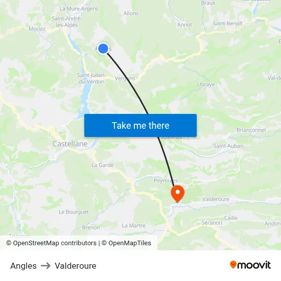 Angles to Valderoure map