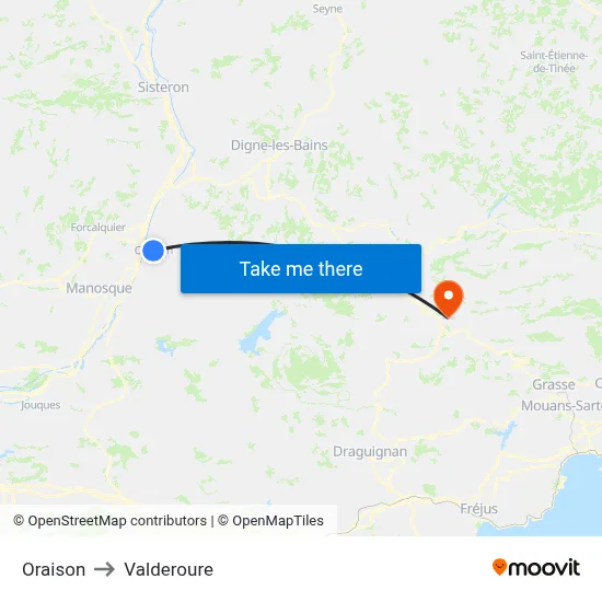 Oraison to Valderoure map