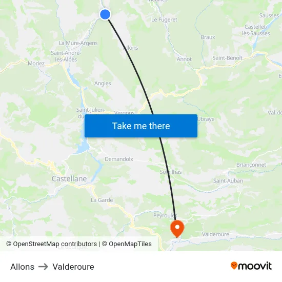 Allons to Valderoure map