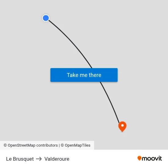 Le Brusquet to Valderoure map