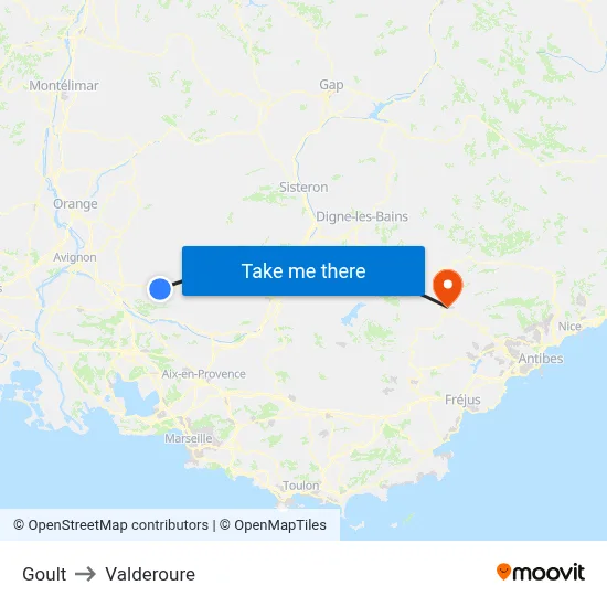 Goult to Valderoure map