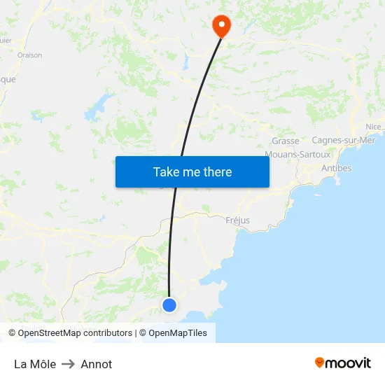 La Môle to Annot map