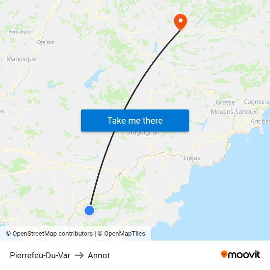Pierrefeu-Du-Var to Annot map