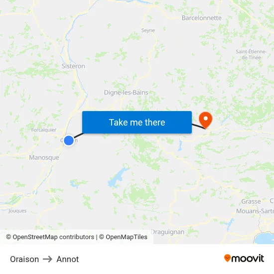 Oraison to Annot map