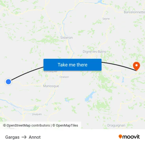 Gargas to Annot map