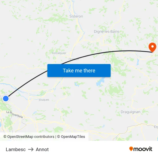 Lambesc to Annot map