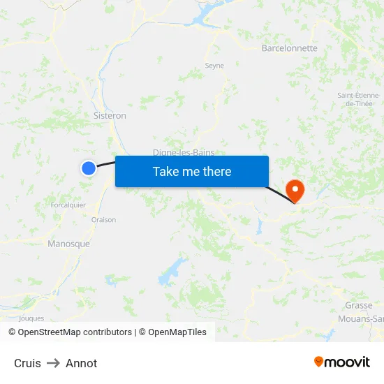 Cruis to Annot map