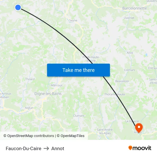 Faucon-Du-Caire to Annot map