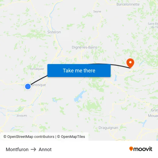 Montfuron to Annot map
