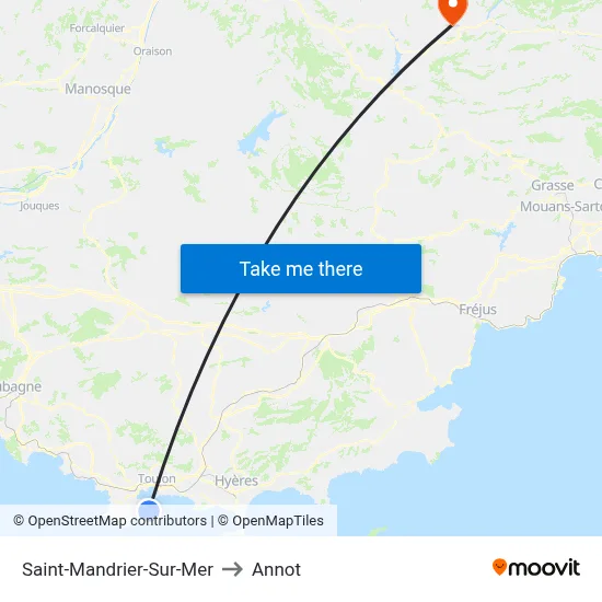 Saint-Mandrier-Sur-Mer to Annot map