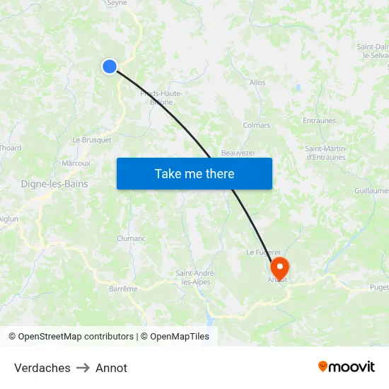 Verdaches to Annot map