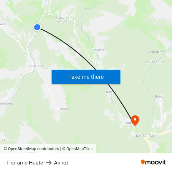 Thorame-Haute to Annot map
