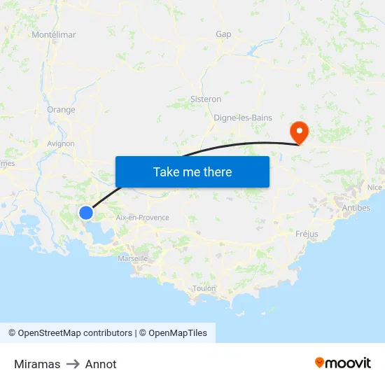 Miramas to Annot map