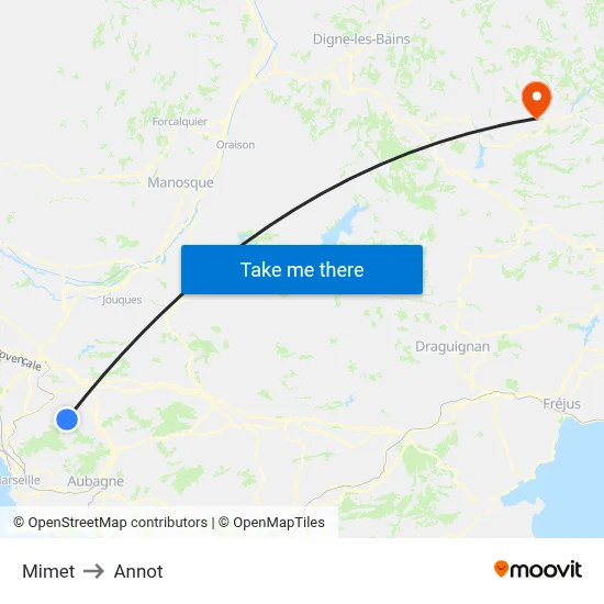Mimet to Annot map