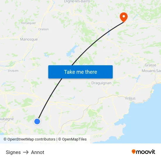 Signes to Annot map