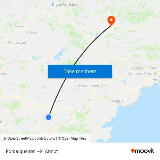 Forcalqueiret to Annot map