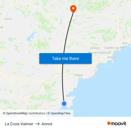 La Croix-Valmer to Annot map
