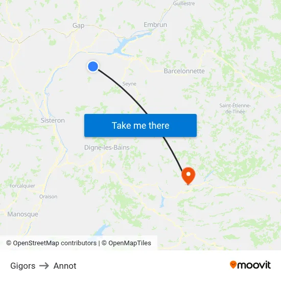 Gigors to Annot map