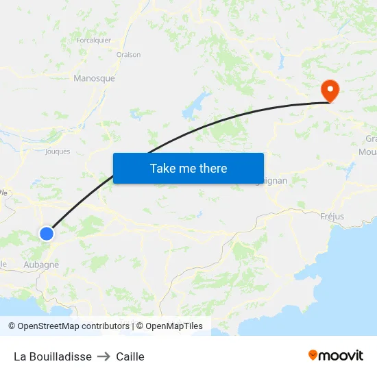 La Bouilladisse to Caille map