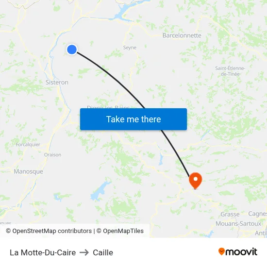 La Motte-Du-Caire to Caille map